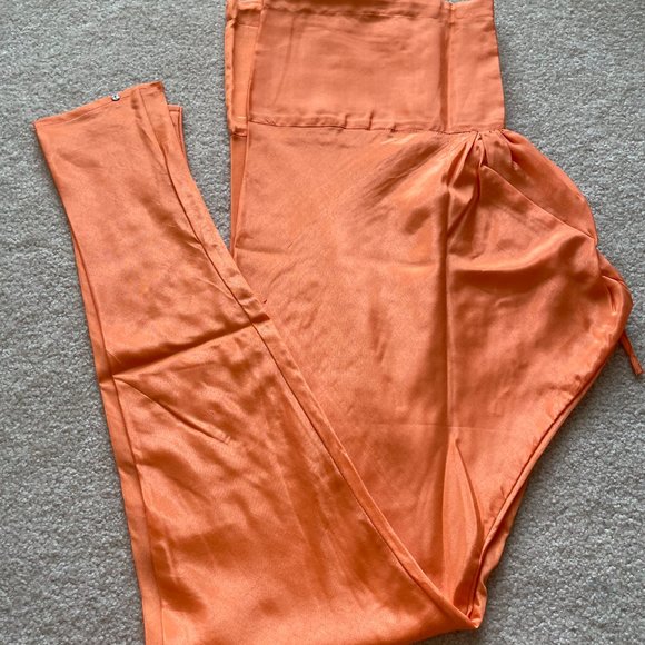 [NEW] Indian Pakistani Anarkali Gown Salwar Ethnic Suit Gold and Coral XS - Picture 11 of 11